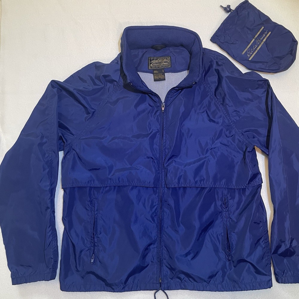 Vintage Eddie Bauer Packable Hooded Windbreaker Jacket Men’s Size L