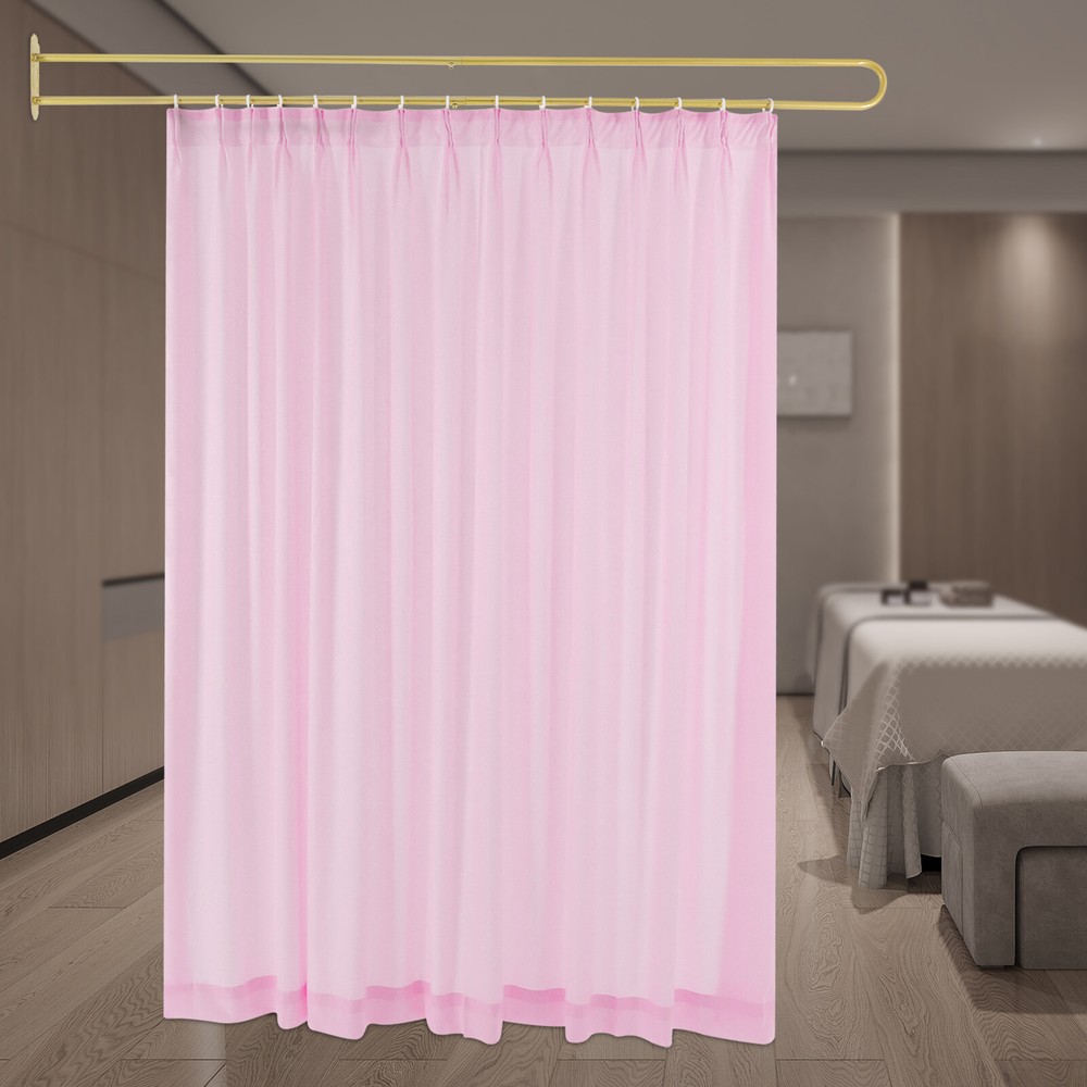 Metal U-Shape Wall Mounted Privacy Partition 2M Room Divider Curtain Support