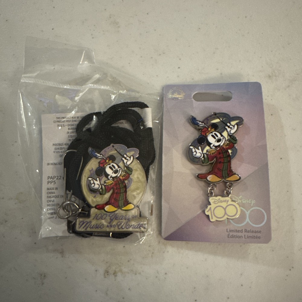 Disney 100 Years of Mickey Concert Band Pin with Lanyard
