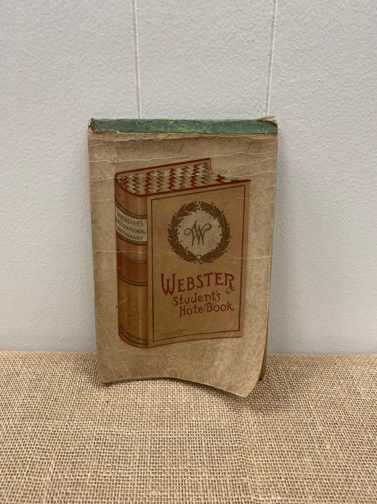 Antique Webster’s Student Notebook Hand Written Notes From 1905