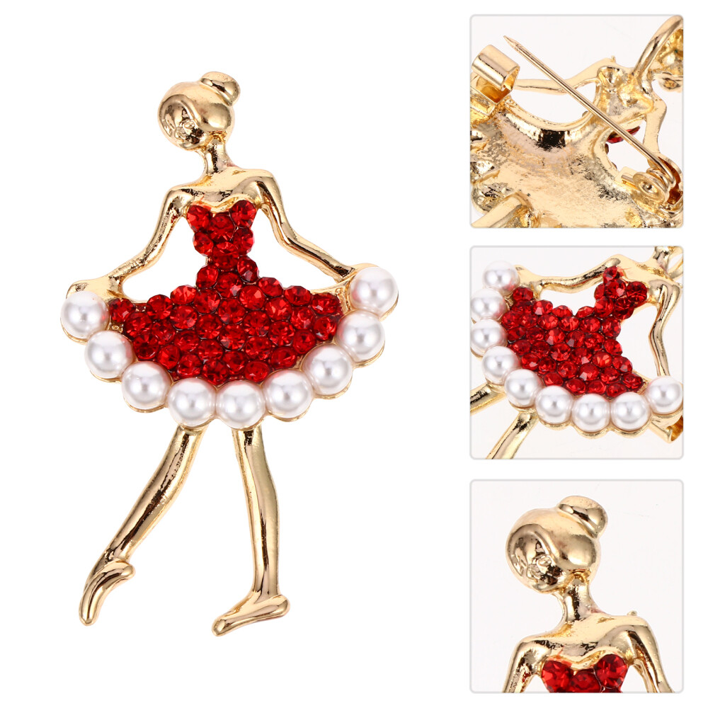 Broches de novia de diamantes de imitación broche brillante broche de ballet niña pechuga