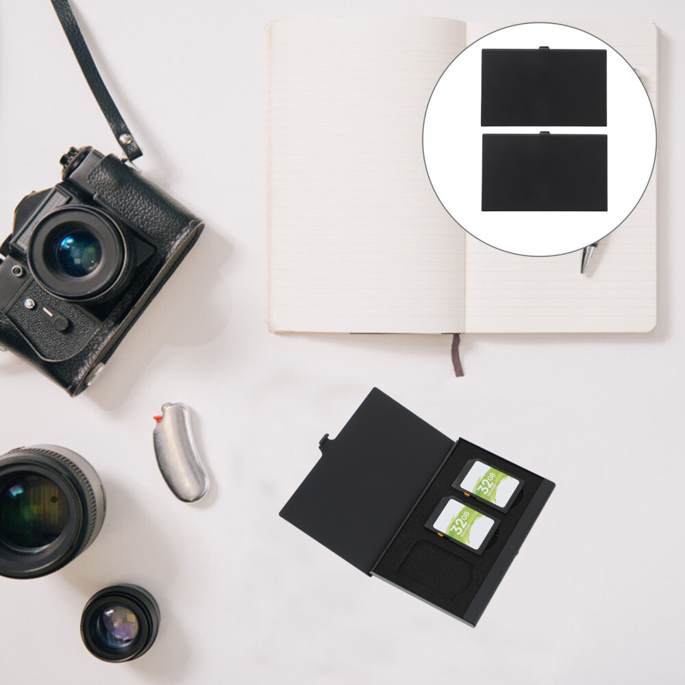 2pcs Memory Holder Case Memory Storage Case Storage Case Memory Portable Storage