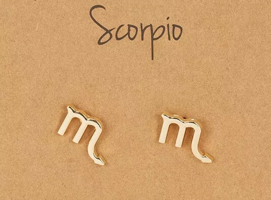 Stainless Steel Scorpio Zodiac Sign stud Earrings      ( 1pair)