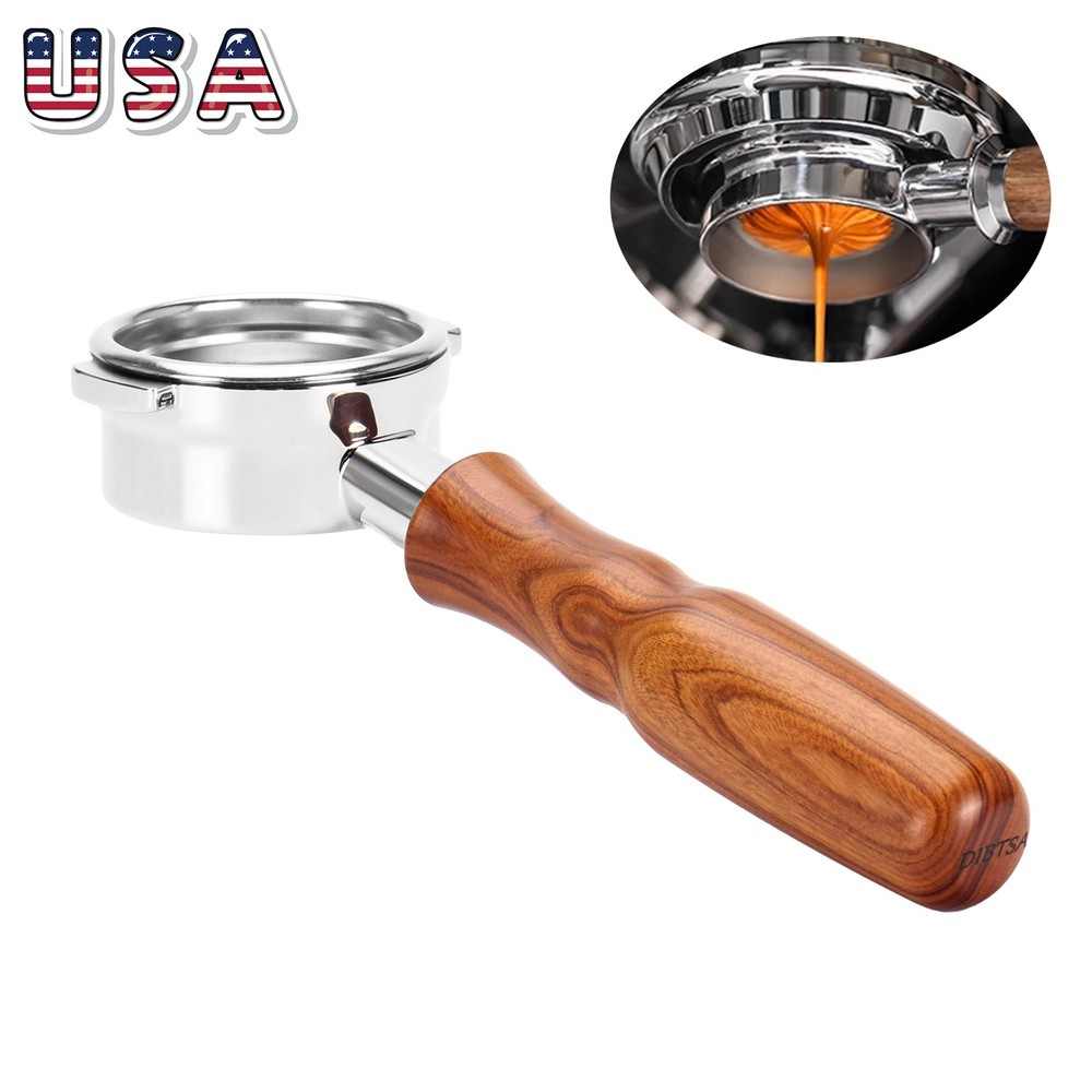 58mm Coffee Portafilter For La Marzocco Bottomless Filter Two Ears Wooden Handle