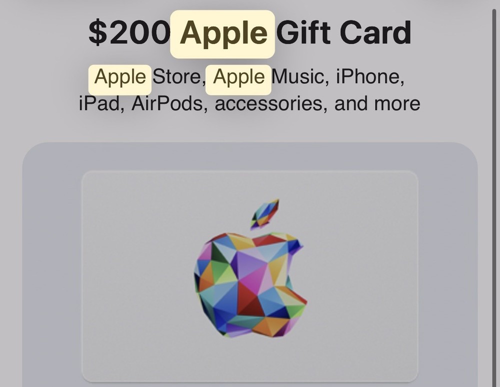 Apple Gift Card 200$-image
