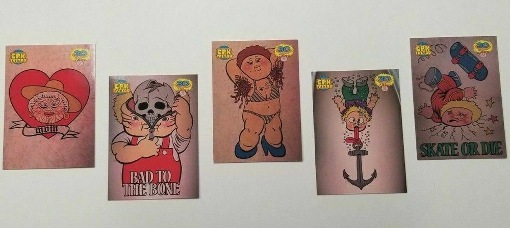 Topps 2015 Garbage Pail Kids 30th Anniversary SUPER FAN TATTOO Sticker Card Set