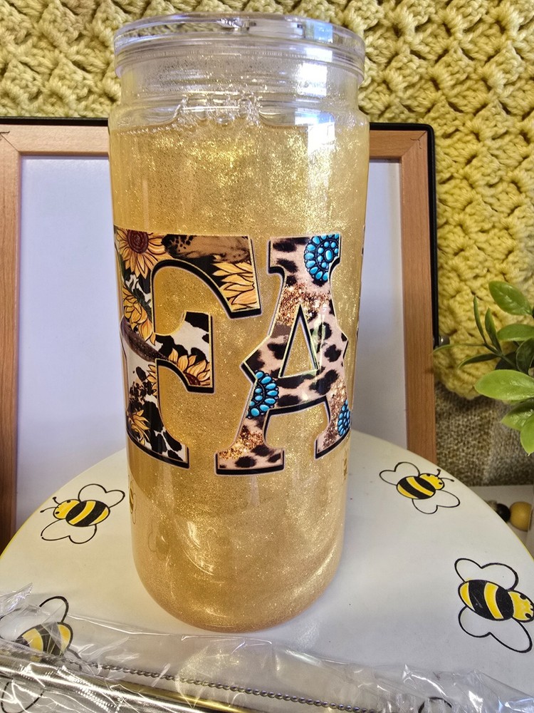 20oz Faith Cross Shimmer Snow Globe Custom Tumbler