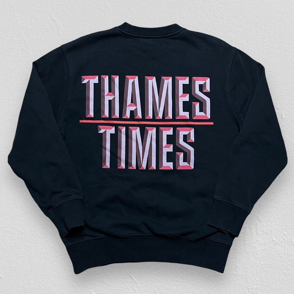 THAMES TIMES Men's Crewneck Graphic Print Sweatshirt M Black Blondey McCoy Skate