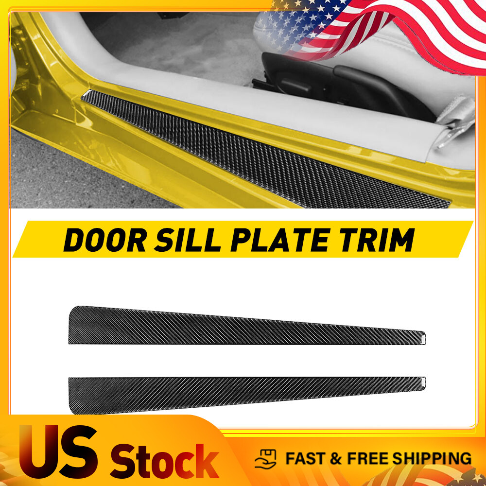 Door Sill Accent Carbon Fiber Trim Interior For Corvette Chevrolet C5 1998-2004