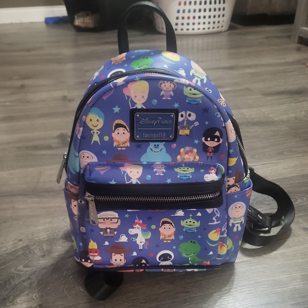 Loungefly Disney Pixar Chibi Characters All Over Print Mini Backpack