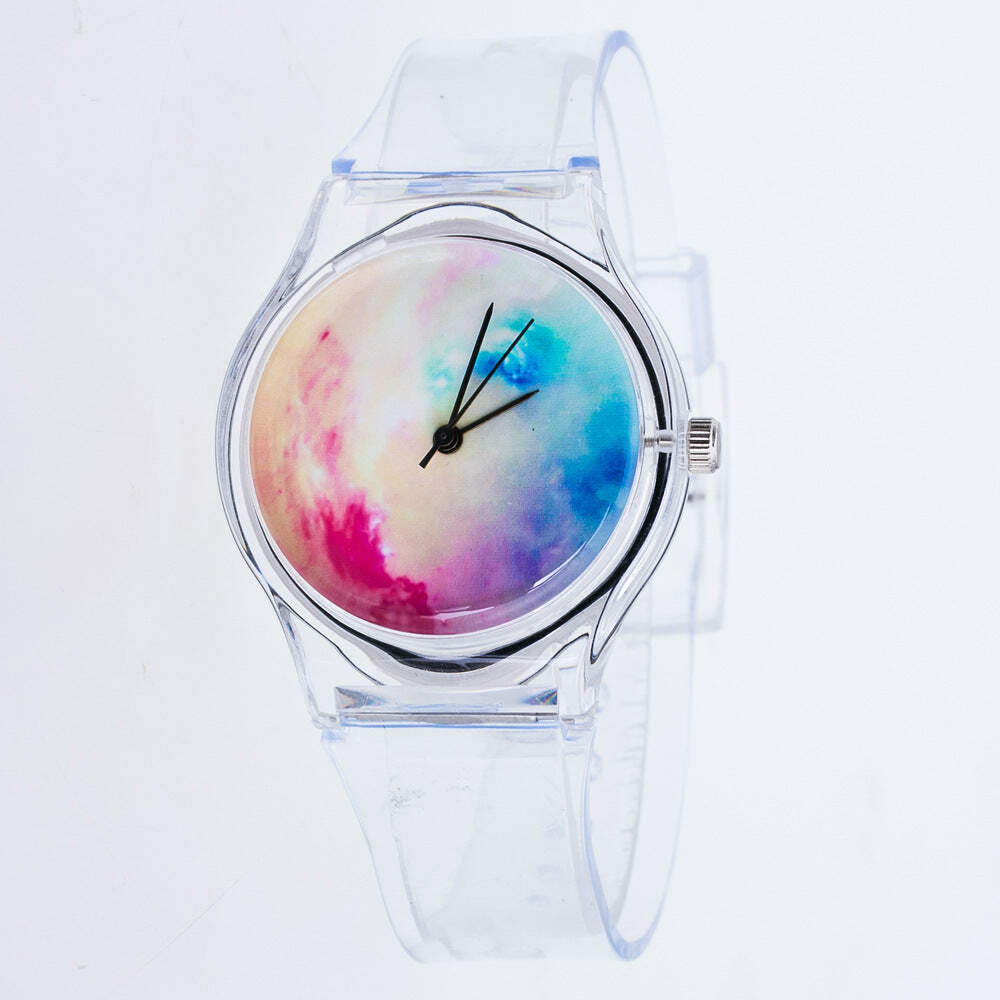 Colorful Jelly Casual Watch for Students - Quartz Movement, 39mm Dial