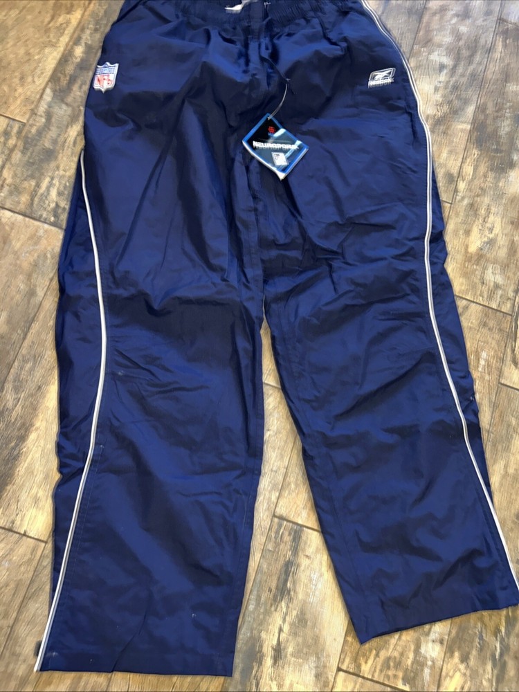 New Vintage Reebok Team Apparel Mens Size 2XL Blue  NFL Jogger Bottom Zip
