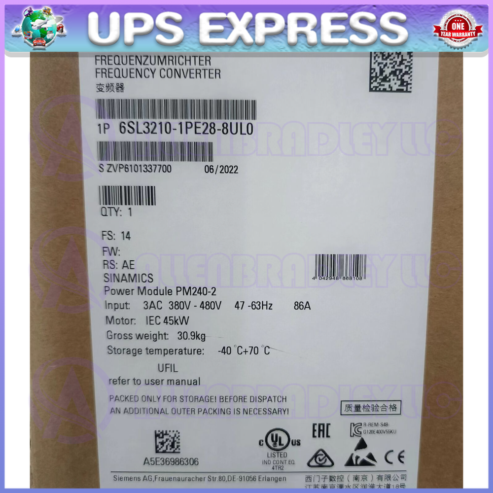 6SL3210-1PE28-8UL0 Siemens Power Module  6SL3210-1PE28-8UL0 GQZ1