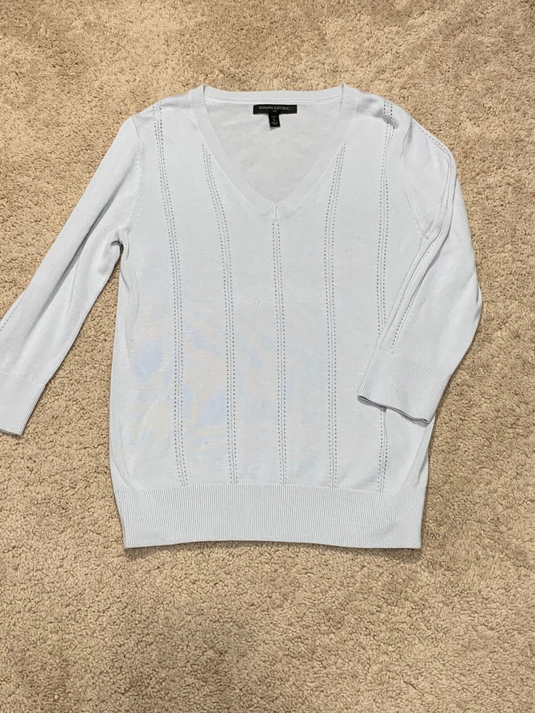 Blue/Gray Lightweight Womens Sweater by Banana Republic Size Small
