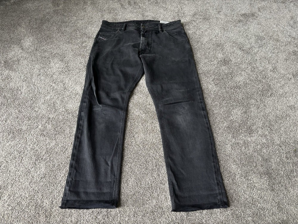 Diesel Industry Jeans Mens 32x28 Actual Black Krooley Skinny Skater Grunge Punk