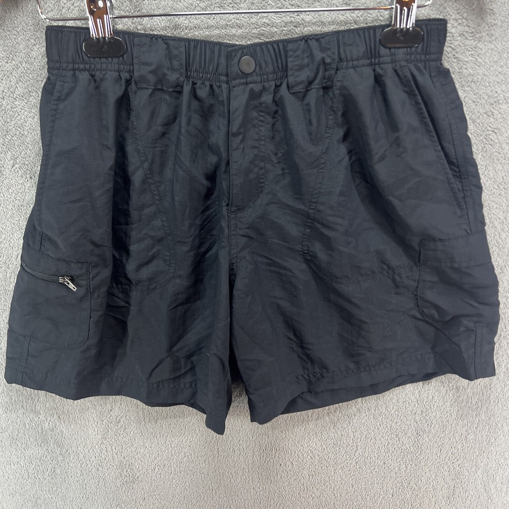 Columbia Shorts Womens Nylon Lightweight Outdoors Zip Pockets Black Cargo Sz S