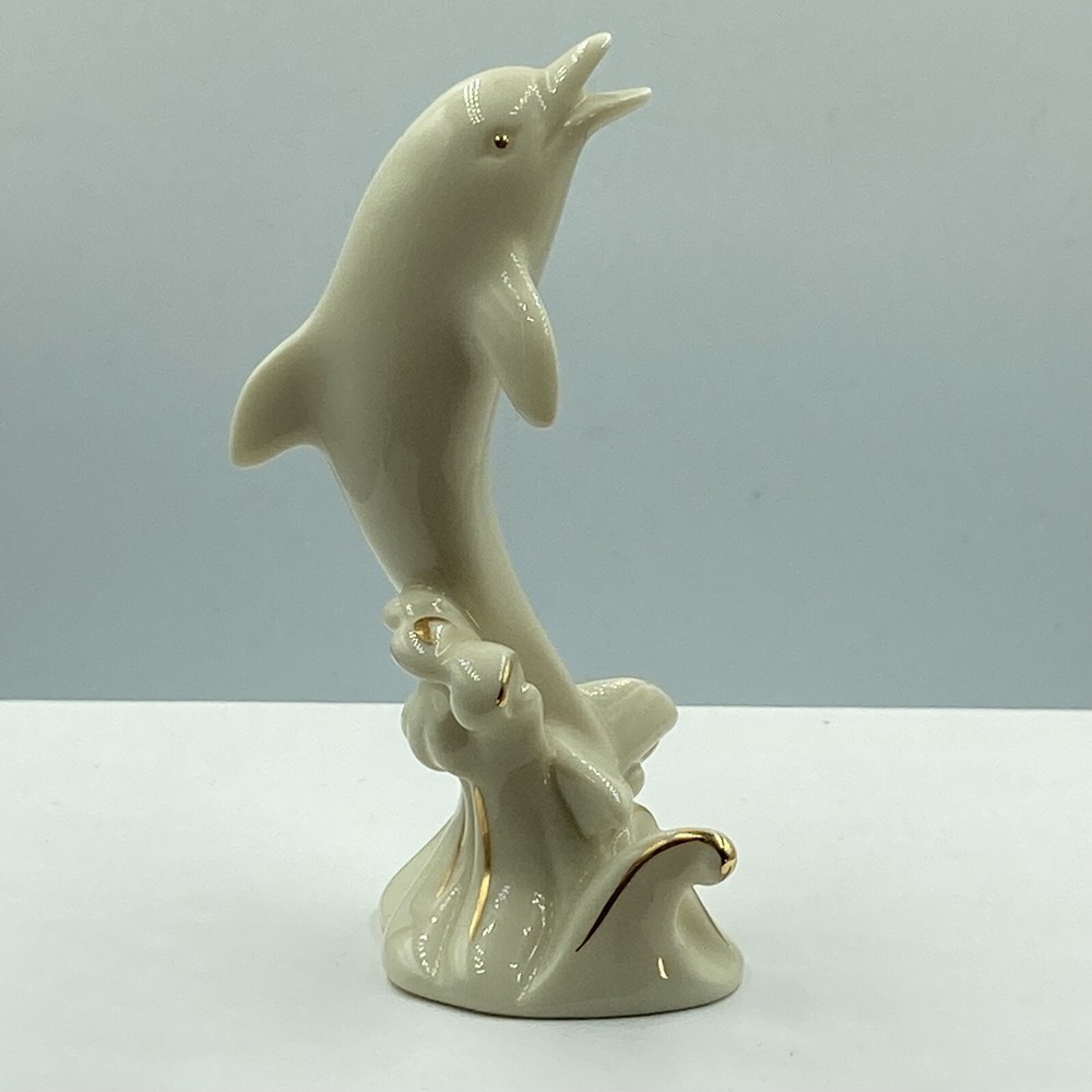 Lenox Porcelain 24K Gold Trimmed Dolphin Figurine.