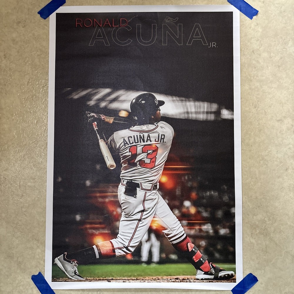 Ronald Acuña Jr. Atlanta Braves - MLB ✅ Poster Canvas Wall Art Man Cave ✅ 16x24”