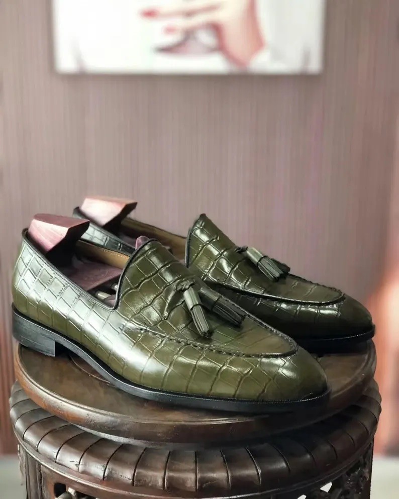 Mezlan Gables crocodile Penny Loafers Men's Shoes