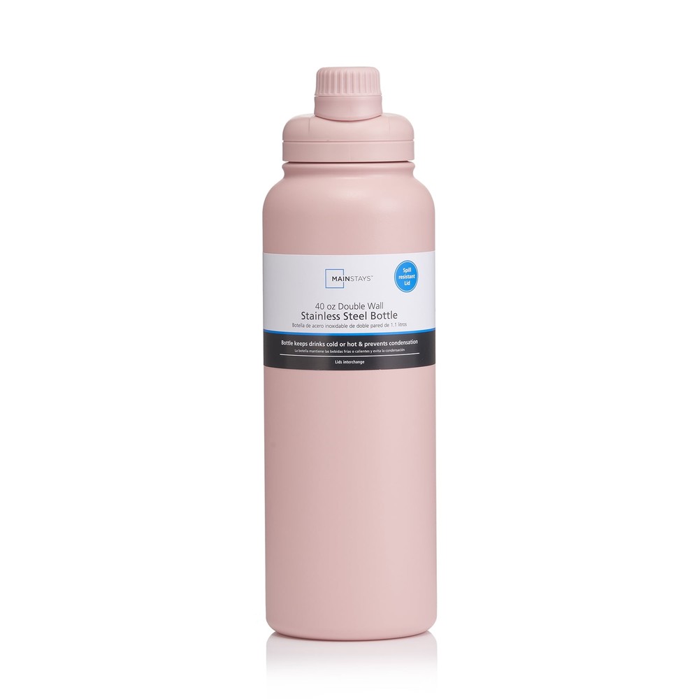 Mainstays 40 fl oz Insulated Stainless Steel Water Bottle with Chug Lid