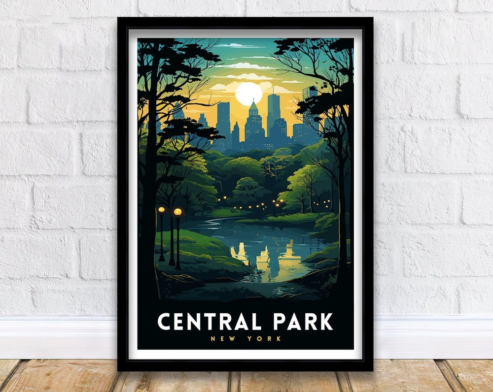Central Park New York Travel Print Nyc Wall Decor Central Park Poster New York
