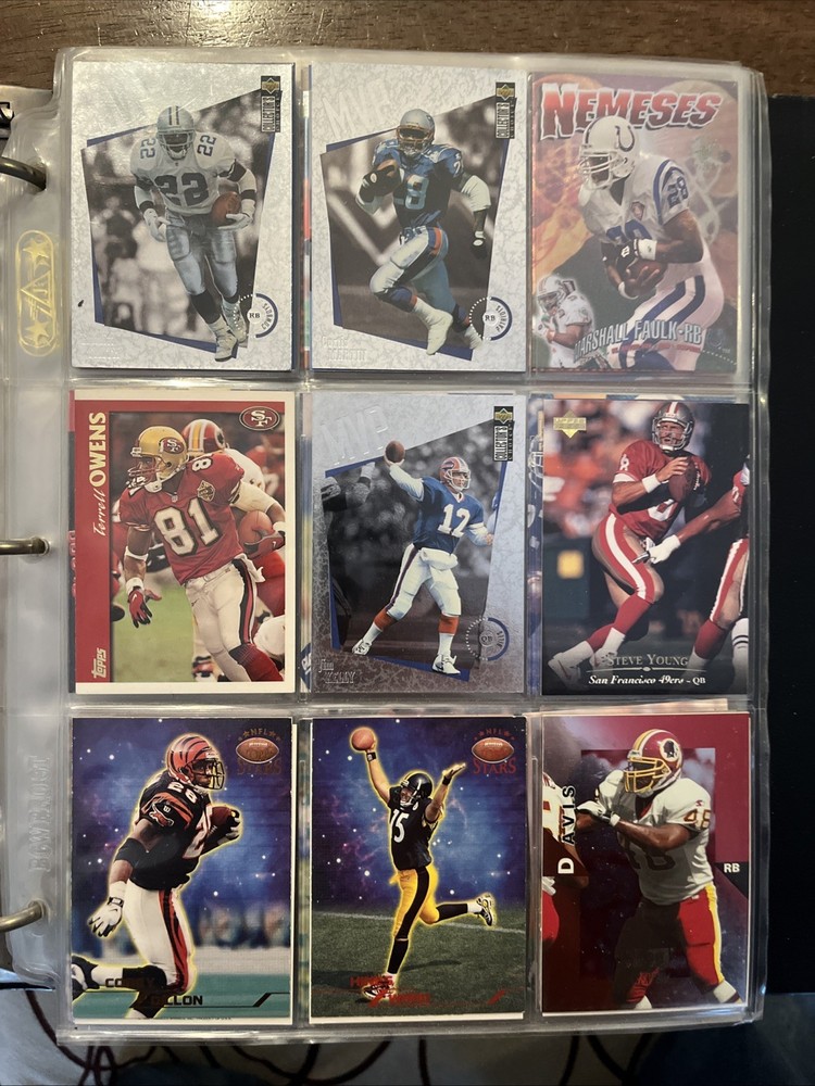 1990’s Vintage Football Card Lot (Binder) - Various Players and Years See Pics