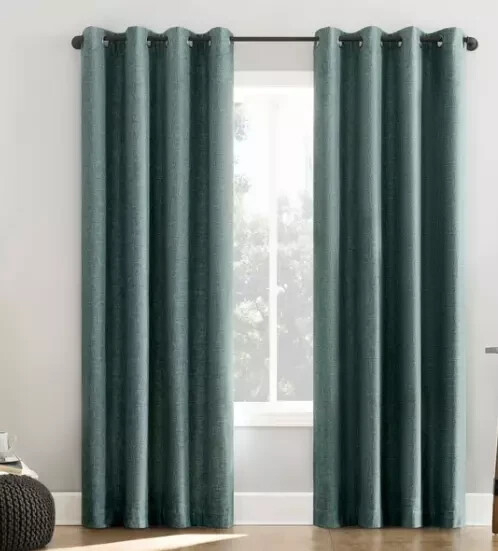 Sun Zero Grommet Top Single Curtain Panels 100 in x 96 in 1 Pair Blue Green