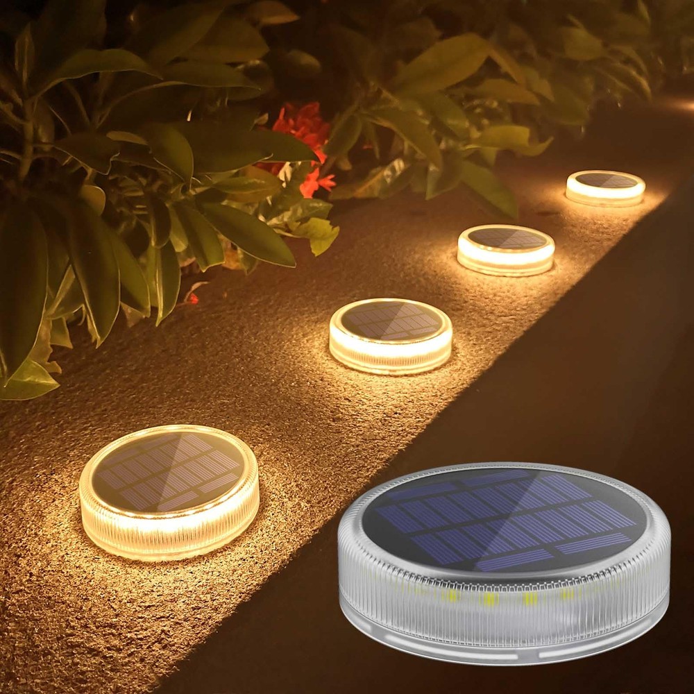 4-Pack Solar LED Deck Lights Waterproof Outdoor Garden Step Lighting  