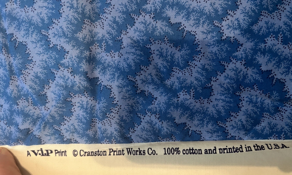 VTG VIP Cranston Print Works Cotton Quilt Fabric Blue Abstract 44