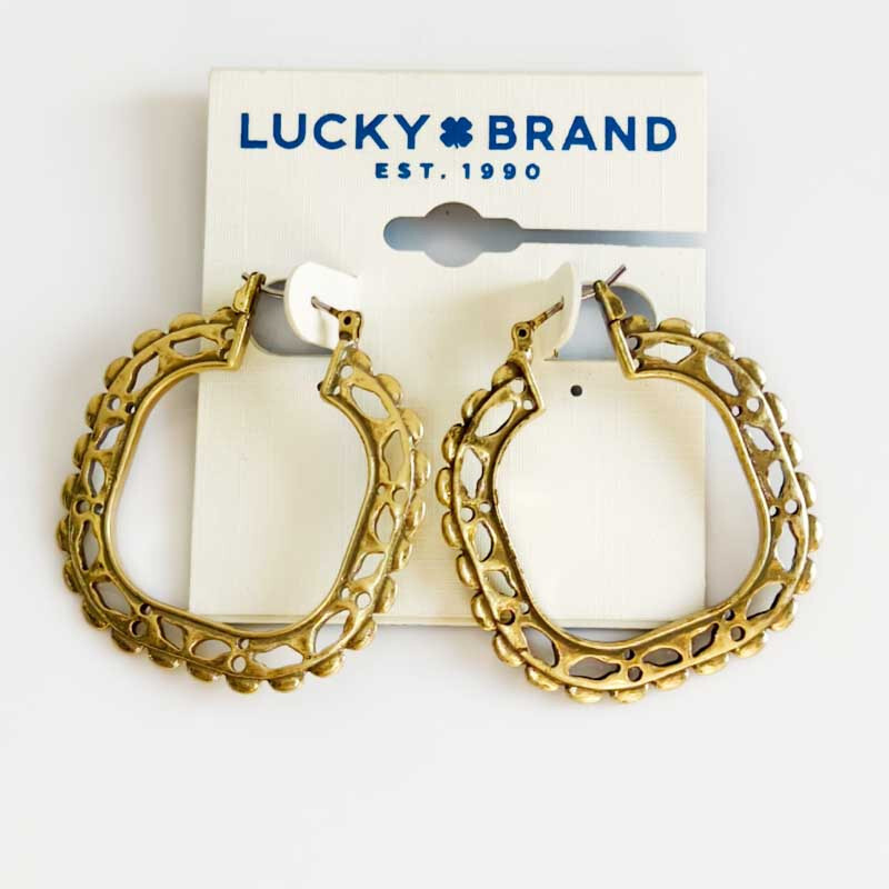Vintage Floral Square Hoop Earrings for Women by Lucky Brand
