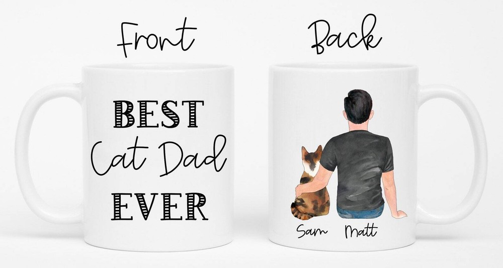 Personalized Cat Dad Mug Cat Lover Gift Best Cat Dad Ever Mug Cat Owner Gift Cat