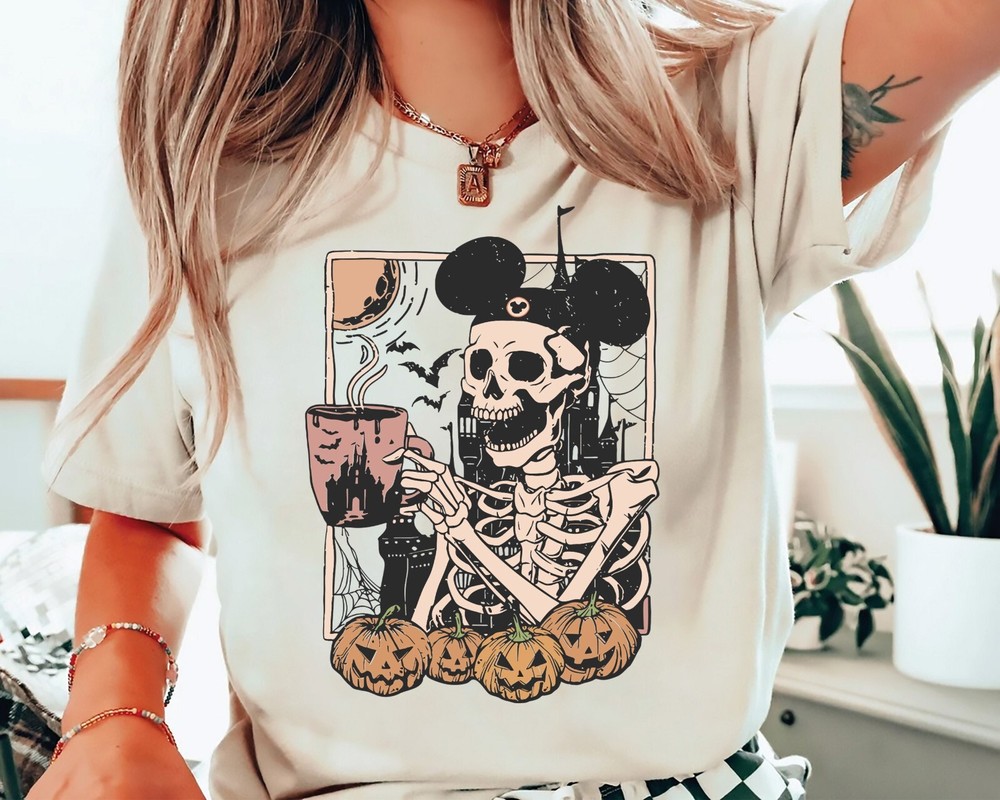 Mickey Skeleton Halloween Shirt Disney Halloween Pumpkin Shirt Trick or Treat Te