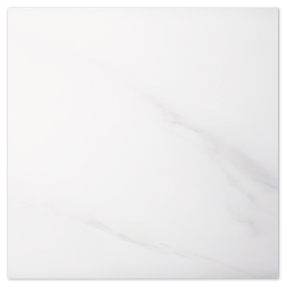 Self-adhesive 12x12 white marble vinyl floor tiles 20-pack