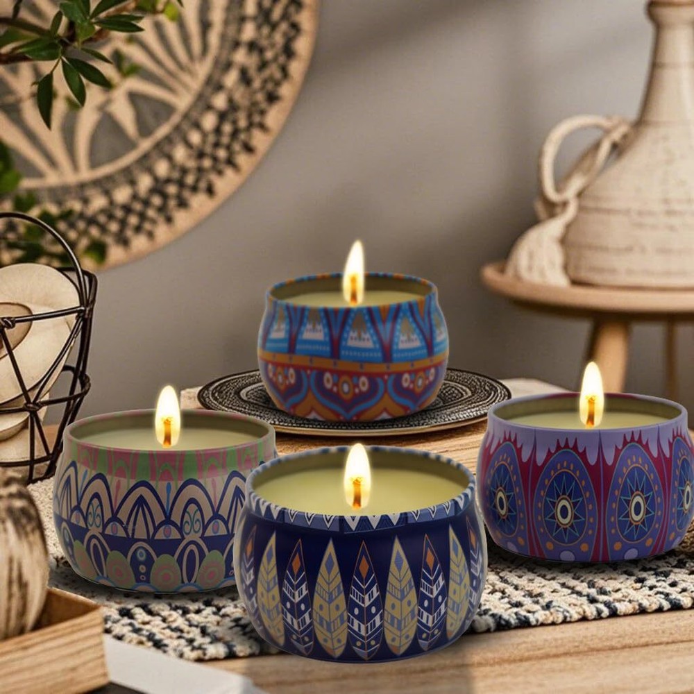 Aromatherapy Scented Candle Gift Set - 4 Pack 120-Hour Burn