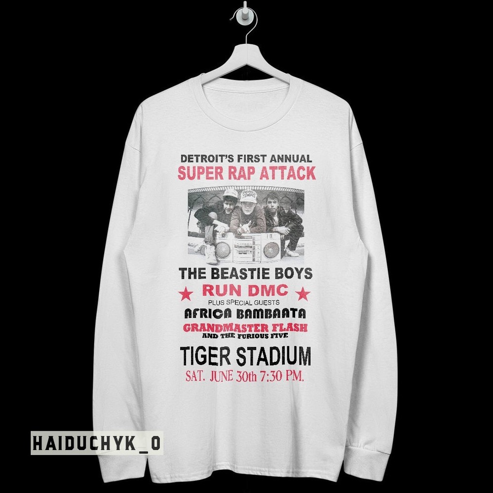 Beastie Boys Run DMC Unisex Cotton Long Sleeve White Shirt