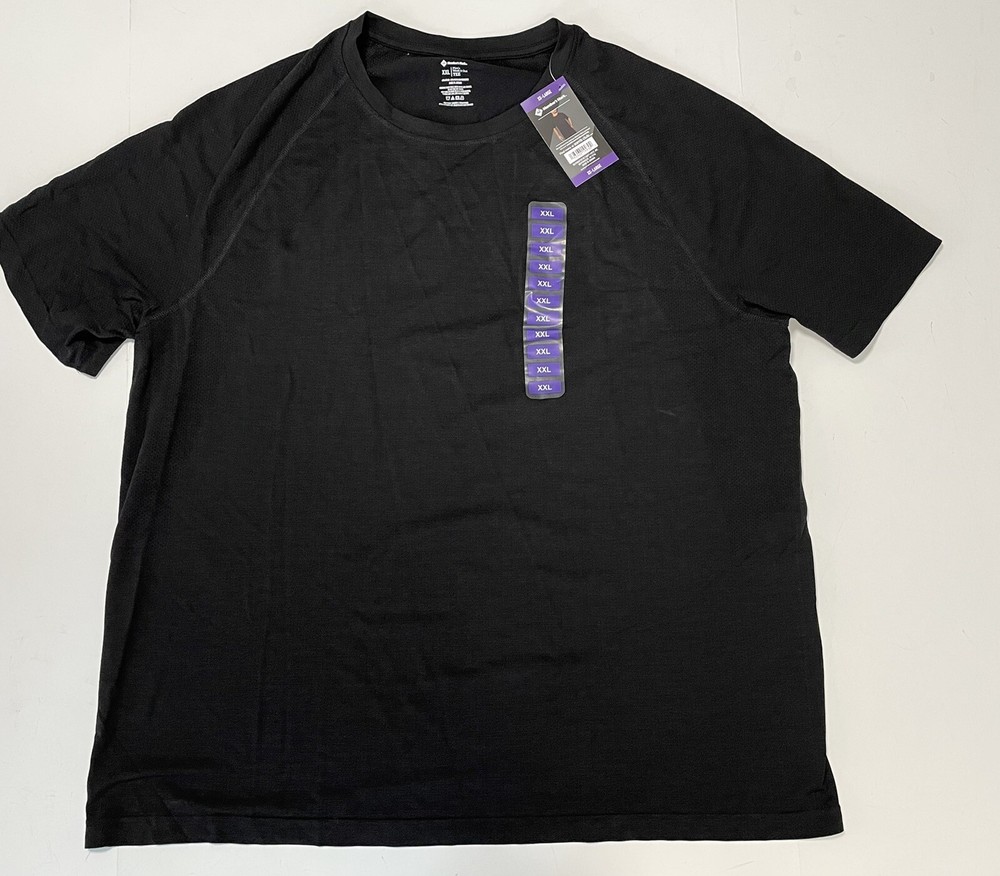 MEMBERS MARK mens black XXL workout T-shirt short sleeve new with tags hh33-image