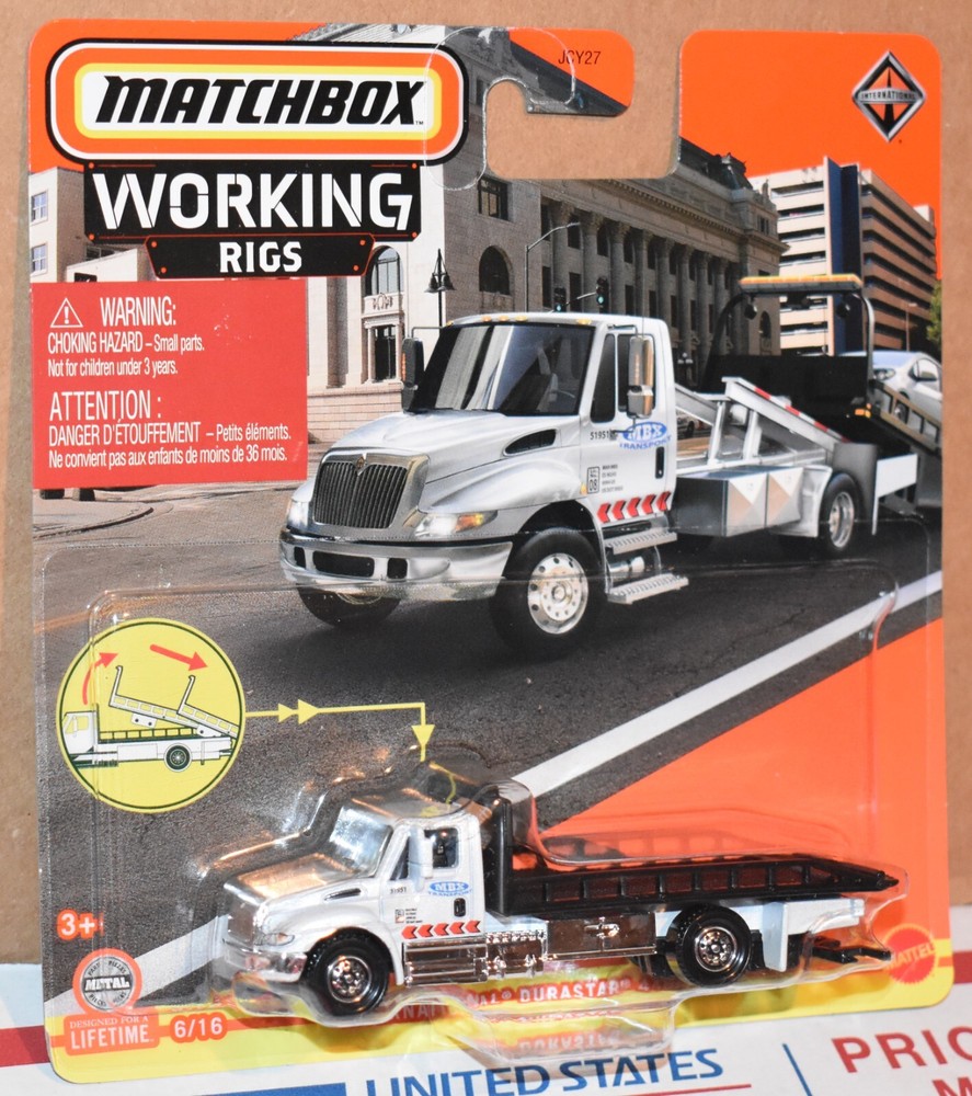 2024 Matchbox Working Rigs #6 International® Durastar® 4400 Flatbed WHITE NEW