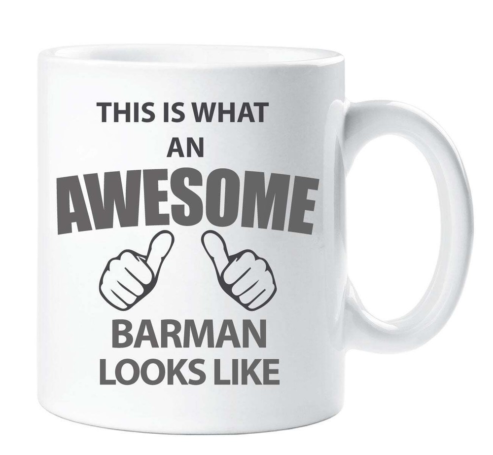 Awesome Barman Custom Ceramic Novelty Coffee Mug for Bartenders  
