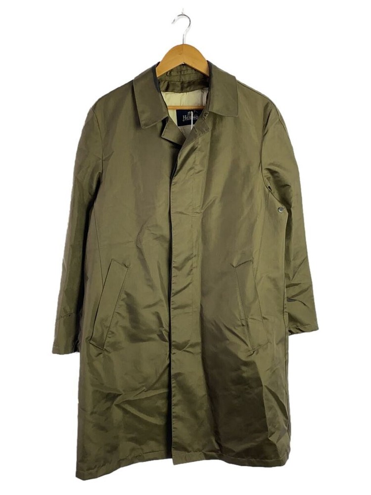 Herno  Steel Collar Coat/46/Cotton/Khaki/Plain/Down Liner/Collar Stain/