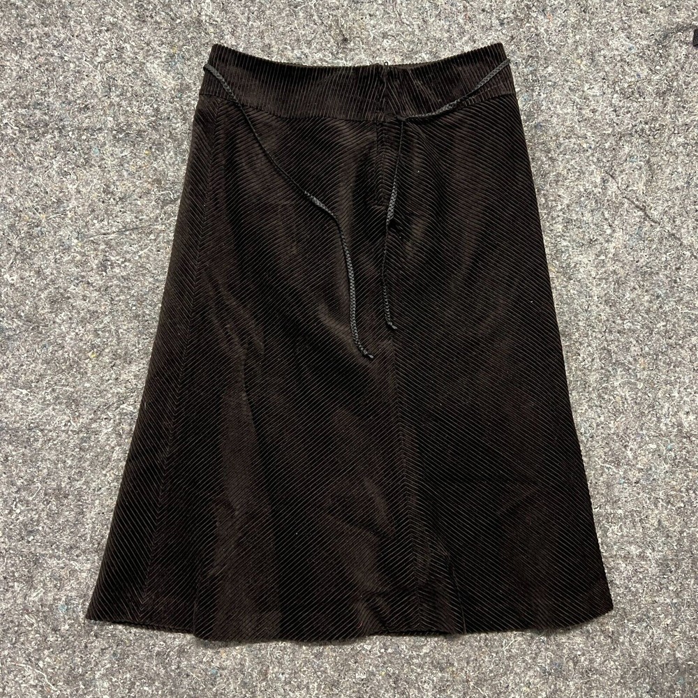H&M Skirt Women 10 Brown Cordory A line Flare Knee Length Ladies