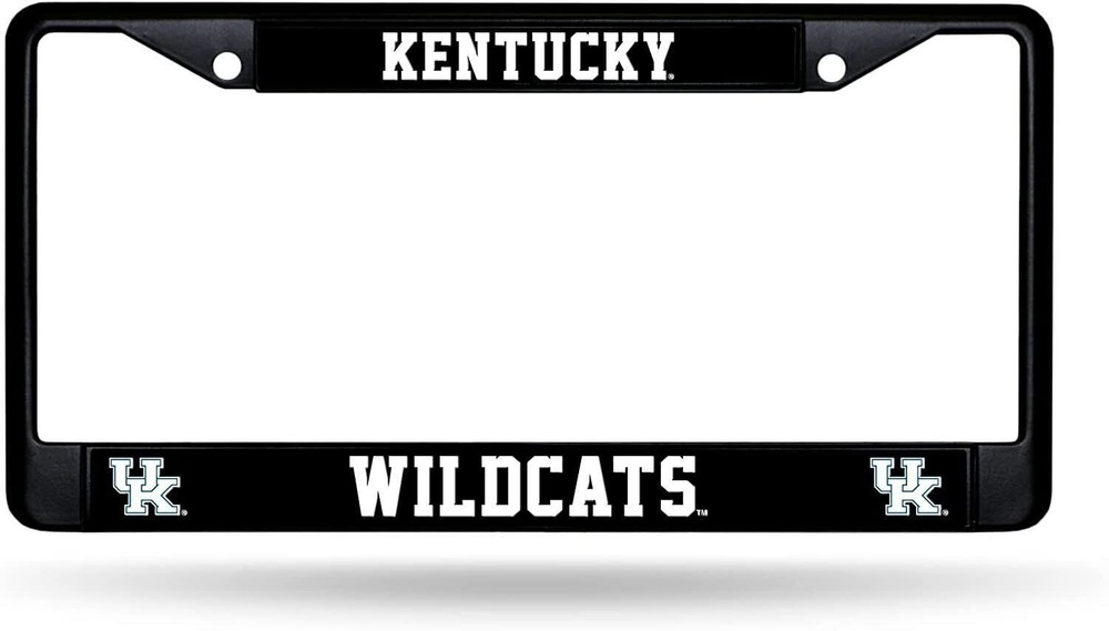 University of Kentucky Wildcats Black Metal License Plate Frame Chrome Tag...