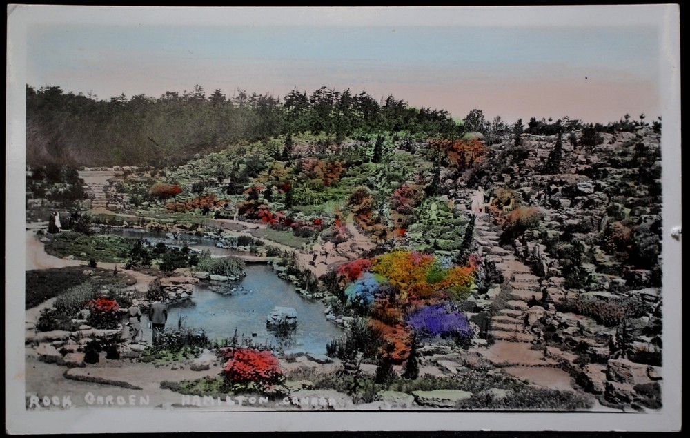 RPPC ROCK GARDER HAMILTON, CANADA - HAND COLOURED - UNUSED