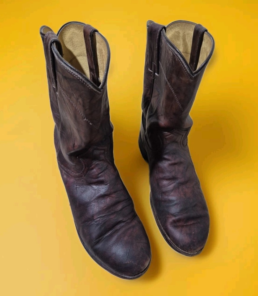 Justin 3162 Men's 10EE Dark Brown Marbled Deerlite Roper Western Boots
