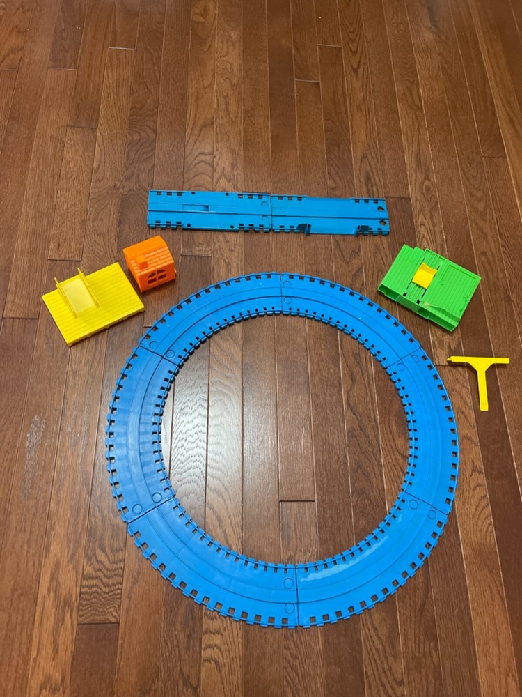 Mattel Train Tracks Set 1972 Blue Plastic Track & Accessories Vintage