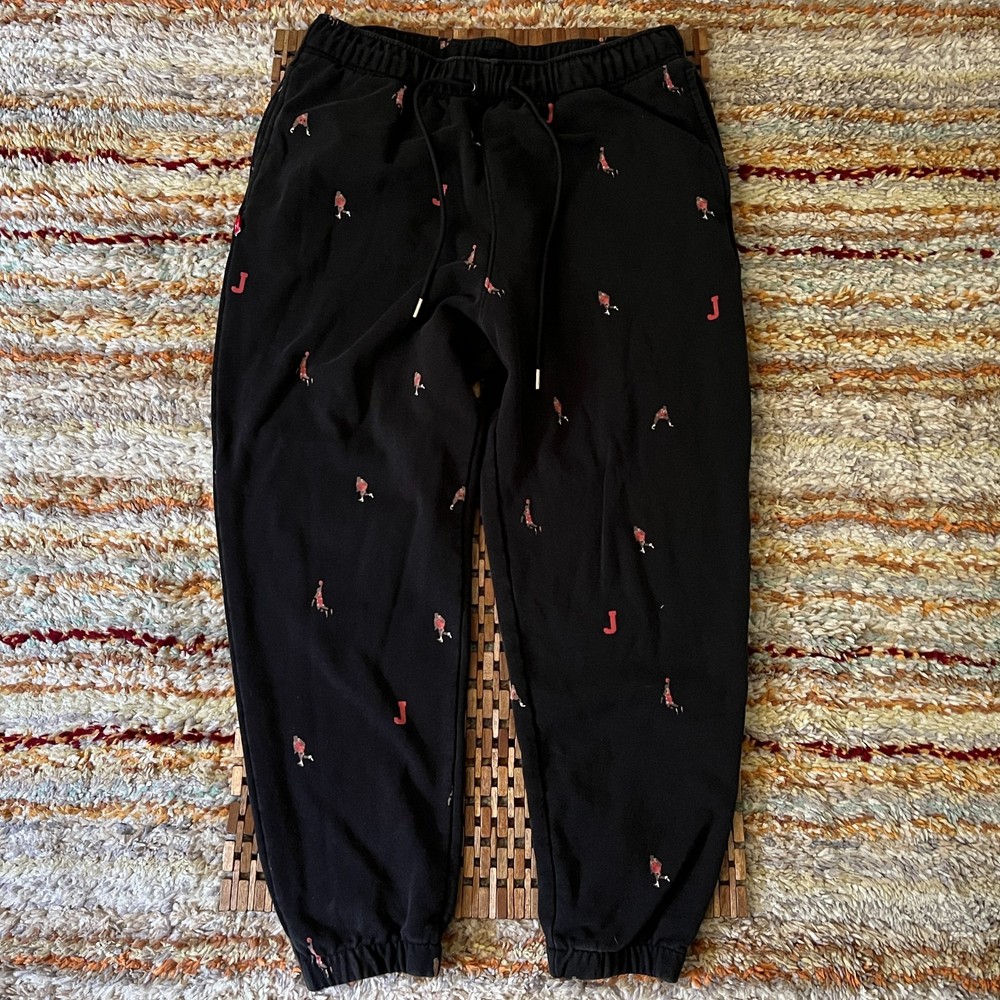Nike Air Jordan Jumpman AOP Joggers Sweatpants Black Men's XL