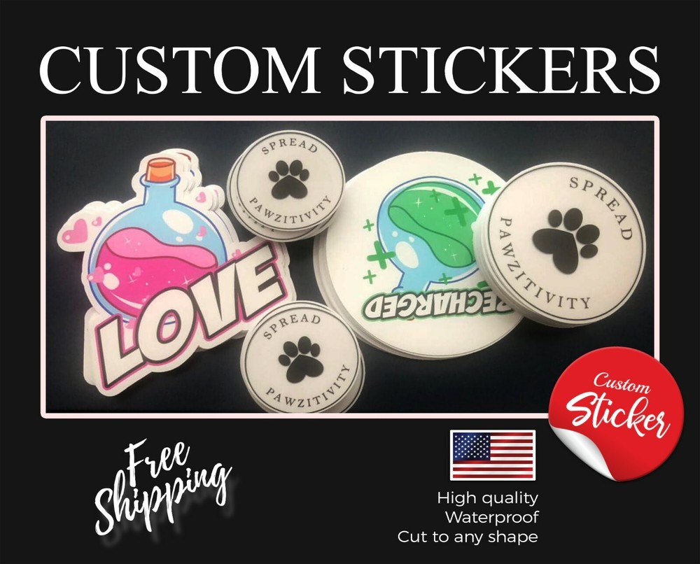 Custom logo stickers  - bulk custom stickers labels  - waterproof sticker