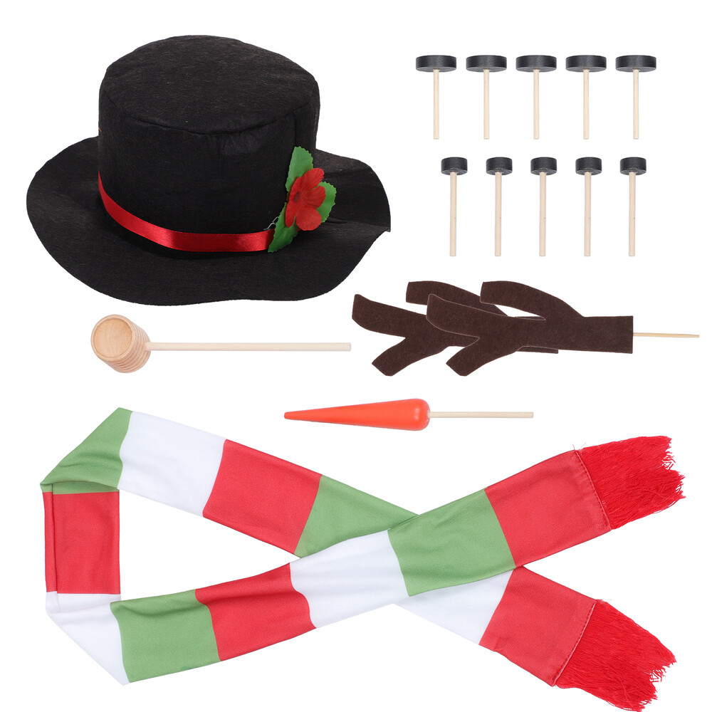 1 Set Lovely Snowman Decor Props Kit Snowman Building Kit Xmas Making Kits US US