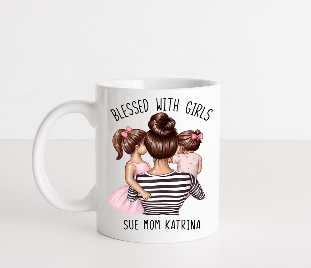 Blessed With Girls Mug Personalized Mothers Day Gift Blessed With Girls 2 Girls