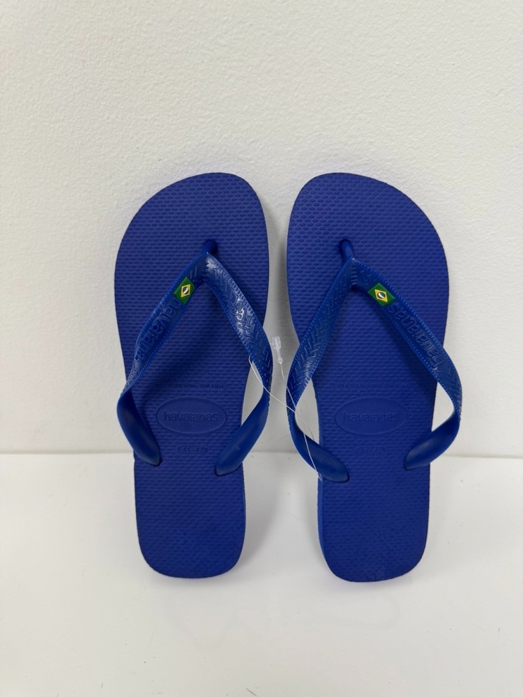 Havaianas Flip Flops Unisex Brazil Flag Blue Size 11/12 W and 9/10 M