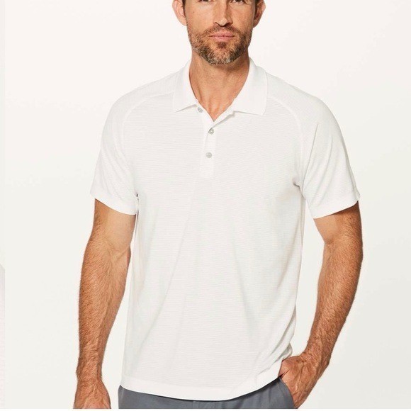 LULULEMON METAL VENT TECH POLO WHITE MEN’S LARGE